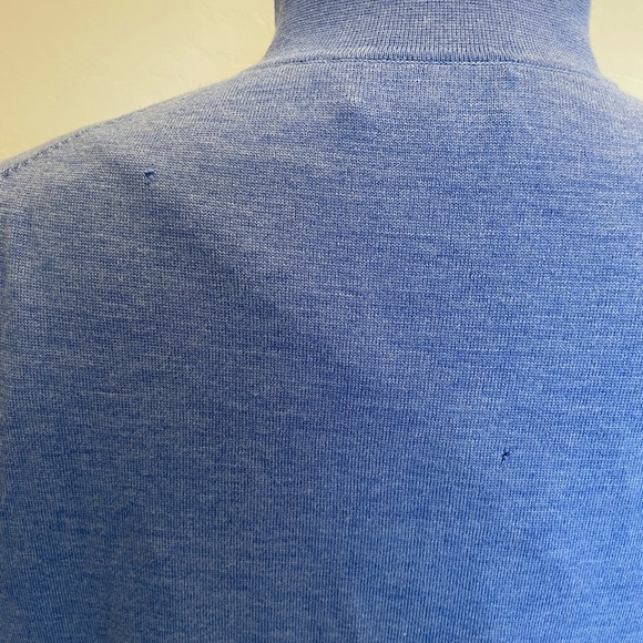 FAIRWAY & GREENE Whisper Rock CC Italian Merino 1/4 Zip Windvest in Blue XL $250 - Picture 7 of 8